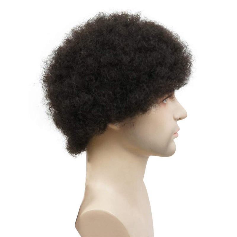 Aimole Afro Short Curly Wigs 100% Human Hair Wig for Black Women or Men African American Full Wig (1B) - Image 4